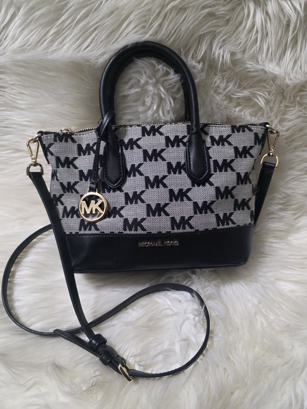 Michael Kors Black Hyde MK Logo Crossbody Satchel